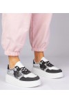 Juodi Sneakers Stiliaus Su Blizgučiais i zwierzęcym drukiem Bertula