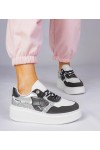Juodi Sneakers Stiliaus Su Blizgučiais i zwierzęcym drukiem Bertula