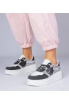 Juodi Sneakers Stiliaus Su Blizgučiais i zwierzęcym drukiem Bertula
