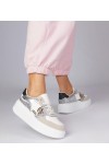 Smėlio Spalvos Sneakers Stiliaus Su Blizgučiais i zwierzęcym drukiem Bertula Smėlio Spalvos Sneakers Stiliaus Su Blizgučiais i zwierzęcym drukiem Bertula