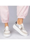Smėlio Spalvos Sneakers Stiliaus Su Blizgučiais i zwierzęcym drukiem Bertula Smėlio Spalvos Sneakers Stiliaus Su Blizgučiais i zwierzęcym drukiem Bertula