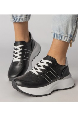 Juodi Sneakers Stiliaus Sportinio stiliaus Su Sidabro Intarpais Lenkuta