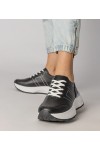 Juodi Sneakers Stiliaus Sportinio stiliaus Su Sidabro Intarpais Lenkuta