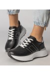 Juodi Sneakers Stiliaus Sportinio stiliaus Su Sidabro Intarpais Lenkuta
