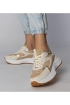Smėlio Spalvos Sneakers Stiliaus Sportinio stiliaus Su plecioną Intarpais Berlisa Smėlio Spalvos Sneakers Stiliaus Sportinio stiliaus Su plecioną Intarpais Berlisa