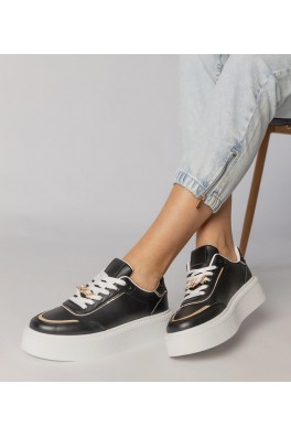 Juodi Sneakers Stiliaus papuošti Blizgučiais i Kūbiniais Cirkoniais Felura