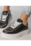 Juodi Sneakers Stiliaus papuošti Blizgučiais i Kūbiniais Cirkoniais Felura