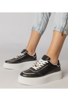 Juodi Sneakers Stiliaus papuošti Blizgučiais i Kūbiniais Cirkoniais Felura
