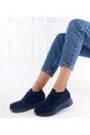 Mėlynos Spalvos Sneakers Stiliaus materialowe įsimaunami Romaro Mėlynos Spalvos Sneakers Stiliaus materialowe įsimaunami Romaro