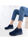 Mėlynos Spalvos Sneakers Stiliaus materialowe įsimaunami Romaro Mėlynos Spalvos Sneakers Stiliaus materialowe įsimaunami Romaro