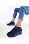 Mėlynos Spalvos Sneakers Stiliaus materialowe įsimaunami Romaro Mėlynos Spalvos Sneakers Stiliaus materialowe įsimaunami Romaro