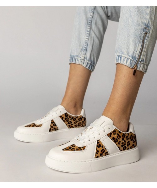 Balti-panterkowe Sneakers Stiliaus Moteriški Toris Balti-panterkowe Sneakers Stiliaus Moteriški Toris