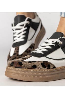Juodi-Balti Sneakers Stiliaus Su panterkowym dodatkiem Meril