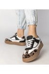 Juodi-Balti Sneakers Stiliaus Su panterkowym dodatkiem Meril Juodi-Balti Sneakers Stiliaus Su panterkowym dodatkiem Meril