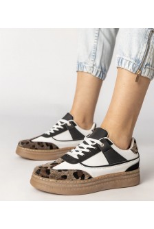 Juodi-Balti Sneakers Stiliaus Su panterkowym dodatkiem Meril