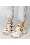 Smėlio Spalvos Sneakers Stiliaus Moteriški Sportinio stiliaus Su panterkową Intarpais Sandra Smėlio Spalvos Sneakers Stiliaus Moteriški Sportinio stiliaus Su panterkową Intarpais Sandra