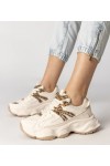Smėlio Spalvos Sneakers Stiliaus Moteriški Sportinio stiliaus Su panterkową Intarpais Sandra Smėlio Spalvos Sneakers Stiliaus Moteriški Sportinio stiliaus Su panterkową Intarpais Sandra