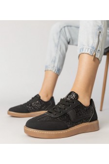 Juodi Sneakers Stiliaus Moteriški papuošti Blizgučiais Likana