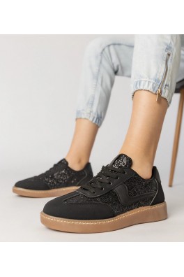 Juodi Sneakers Stiliaus Moteriški papuošti Blizgučiais Likana