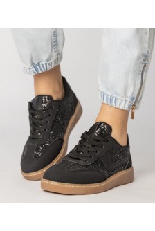 Juodi Sneakers Stiliaus Moteriški papuošti Blizgučiais Likana