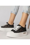 Juodi Sportinio stiliaus Sneakers Stiliaus Moteriški Ažūriniai Runna