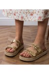 Aukso Spalvos Šlepetės espadryle brokatowe Su klamerkami Induri Aukso Spalvos Šlepetės espadryle brokatowe Su klamerkami Induri