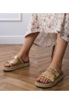 Aukso Spalvos Šlepetės espadryle brokatowe Su klamerkami Induri Aukso Spalvos Šlepetės espadryle brokatowe Su klamerkami Induri