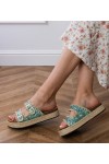Žalios spalvos Šlepetės espadryle brokatowe Su klamerkami Induri