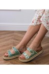 Žalios spalvos Šlepetės espadryle brokatowe Su klamerkami Induri