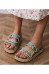 Žalios spalvos Šlepetės espadryle brokatowe Su klamerkami Induri