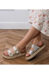 Sidabrinės Šlepetės espadryle brokatowe Su klamerkami Induri