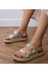 Sidabrinės Šlepetės espadryle brokatowe Su klamerkami Induri