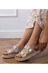 Sidabrinės Šlepetės espadryle brokatowe Su klamerkami Induri