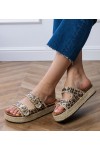 Panterkowe Šlepetės espadryle brokatowe Su klamerkami Induri