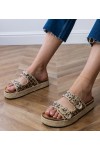 Panterkowe Šlepetės espadryle brokatowe Su klamerkami Induri