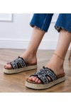 Juodos Spalvos Šlepetės espadryle Su Cirkoniais i kamykami Najros Juodos Spalvos Šlepetės espadryle Su Cirkoniais i kamykami Najros