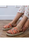 Oranžinės Spalvos Šlepetės espadryle Su Cirkoniais i kamykami Najros Oranžinės Spalvos Šlepetės espadryle Su Cirkoniais i kamykami Najros