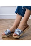 Mėlynos Spalvos Šlepetės espadryle Su Kaspinėliu Kartis