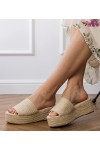 Smėlio spalvos platforminės espadrilių šlepetės Kolvis