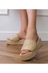 Auksinės platforminės espadrilių šlepetės "Kolvis