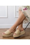 Auksinės platforminės espadrilių šlepetės "Kolvis
