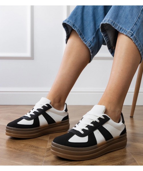 Moteriški juodi platforminiai sportbačiai Serila