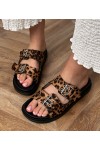 Leopardo rašto šlepetės su sagtimis Klinet