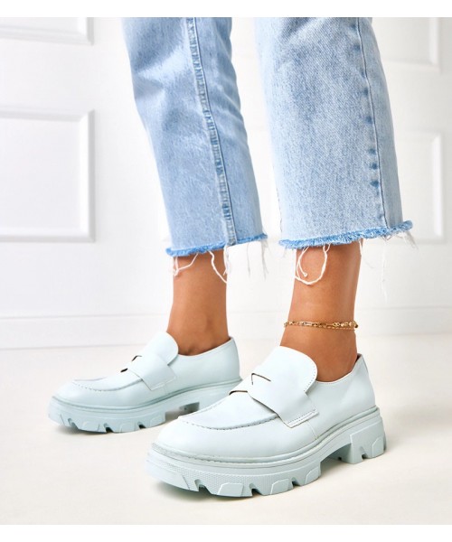 Moteriški mėlyni eko odos mokasinai Kirna