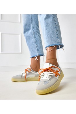 Sidabriniai Sneakers Stiliaus Ant Platformos Su pomarańczową Intarpais Eriksen