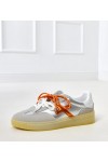 Sidabriniai Sneakers Stiliaus Ant Platformos Su pomarańczową Intarpais Eriksen Sidabriniai Sneakers Stiliaus Ant Platformos Su pomarańczową Intarpais Eriksen