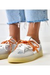 Sidabriniai Sneakers Stiliaus Ant Platformos Su pomarańczową Intarpais Eriksen Sidabriniai Sneakers Stiliaus Ant Platformos Su pomarańczową Intarpais Eriksen