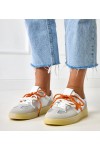 Sidabriniai Sneakers Stiliaus Ant Platformos Su pomarańczową Intarpais Eriksen Sidabriniai Sneakers Stiliaus Ant Platformos Su pomarańczową Intarpais Eriksen