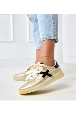 Auksinės Spalvos Sneakers Stiliaus Ant Platformos Su Juoda Intarpais Eriksen
