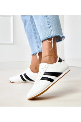 Balti Sneakers Stiliaus typu sporbačiai Su Juoda Intarpais Mydland